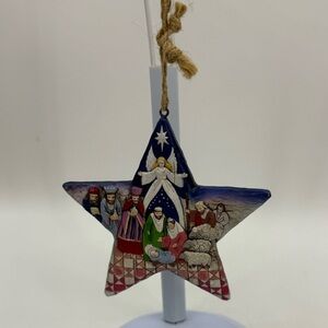 Jim Shore Quilt Star Nativity Ornament Heartwood Creek Christmas Holy Night